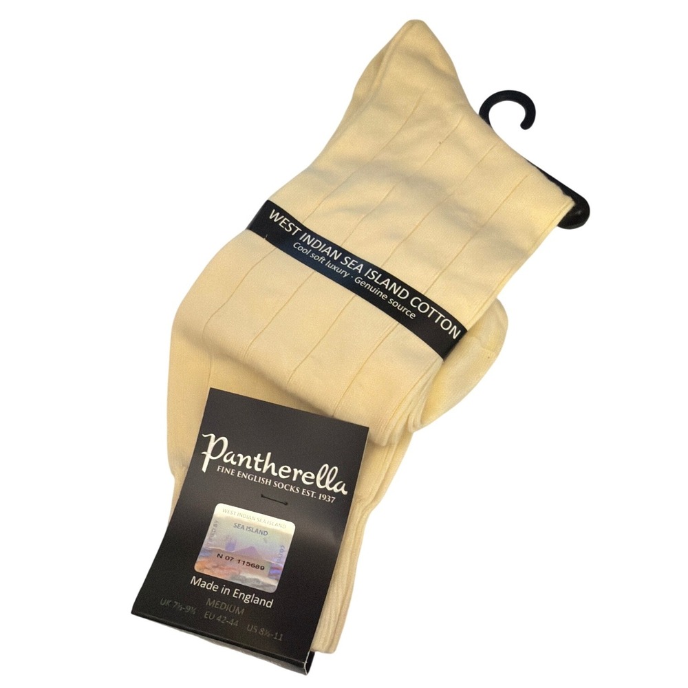 Y2K Pantherella Sea Island Cotton Cream Socks Old Money Luxury Preppy Dandy